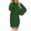 Women's Round Neck Casual Long Sleeve Plush Solid Color Dresses