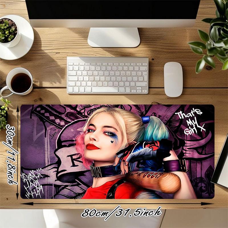 Harley Quinn Xl Gaming Mouse Pad Nonslip Rubber Base Stitched Edge Waterproof Desk Mat For Pc Laptop Gamer Office Computer Accessories C927346
