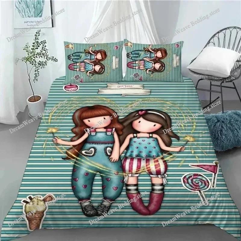 Set Copripiumino Santoro Gorjuss Matrimoniale Queen King Size Anime Bella Ragazza Set Biancheria da Letto Stampa 3D Santoro Gorjuss Copripiumino Ragazze
