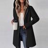 Women's Fashionable Solid Color Coat Long Sleeved Pocket Long Hoodies Zipper Casual Jackets Sweatshirts Clothes