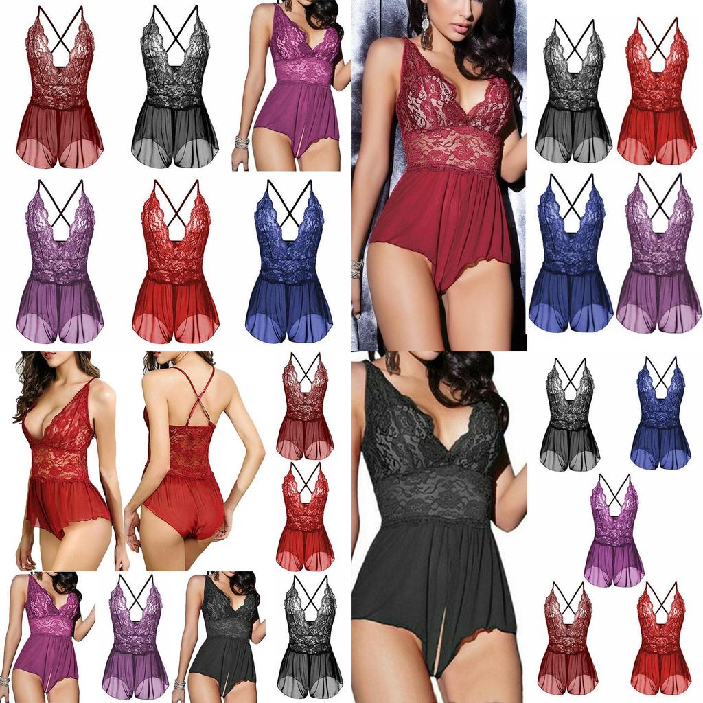 Women V Neck Lingerie Cross Back Babydoll With Adjustable Criss Cross Straps And Plus Size Options