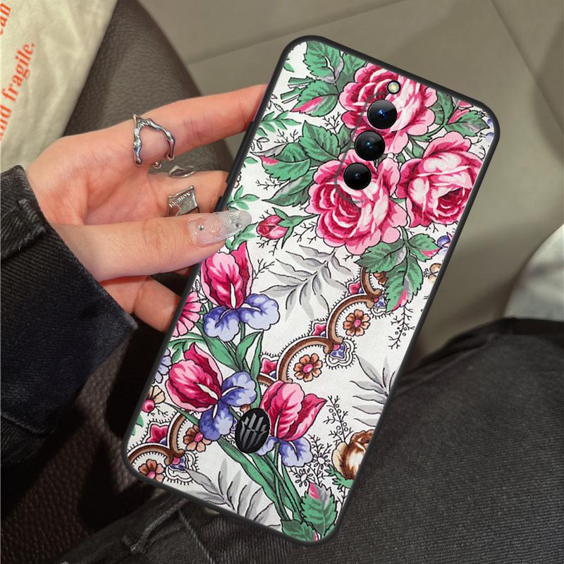 Russian Scarf Floral Case For ZTE Nubia RedMagic 11 9 8 10 Pro Plus 8S 9S 10S Pro 5G 5S 6 7 6S 7S Pro 10 Air Cover