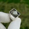 Natural Rainbow Moonstone Gemstone Statement White Adjustable Ring 925 Silver