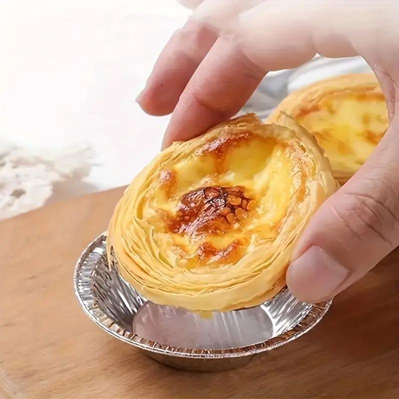 100Pcs Disposable Aluminum Foil Cups Egg Tart Mold Cake Tin Aluminum Foil Bake Mold Kitchen Mini Kit Christmas New Year