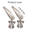 Metallic Bowknot Pendant Hair Clip Elegant Hairpin Duckbill Clip Side Barrettes for Women Side Bangs Hair Styling Clip