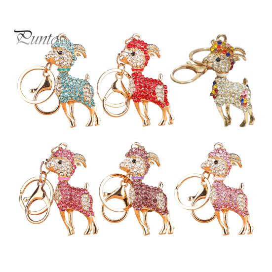 Key Chain Decoration Bling Rhinestone Lamb Keychain for Backpack, Metal Goat Car Bag Accessory Ring, Sheep Pendant Backpacks and Handbags Ring
