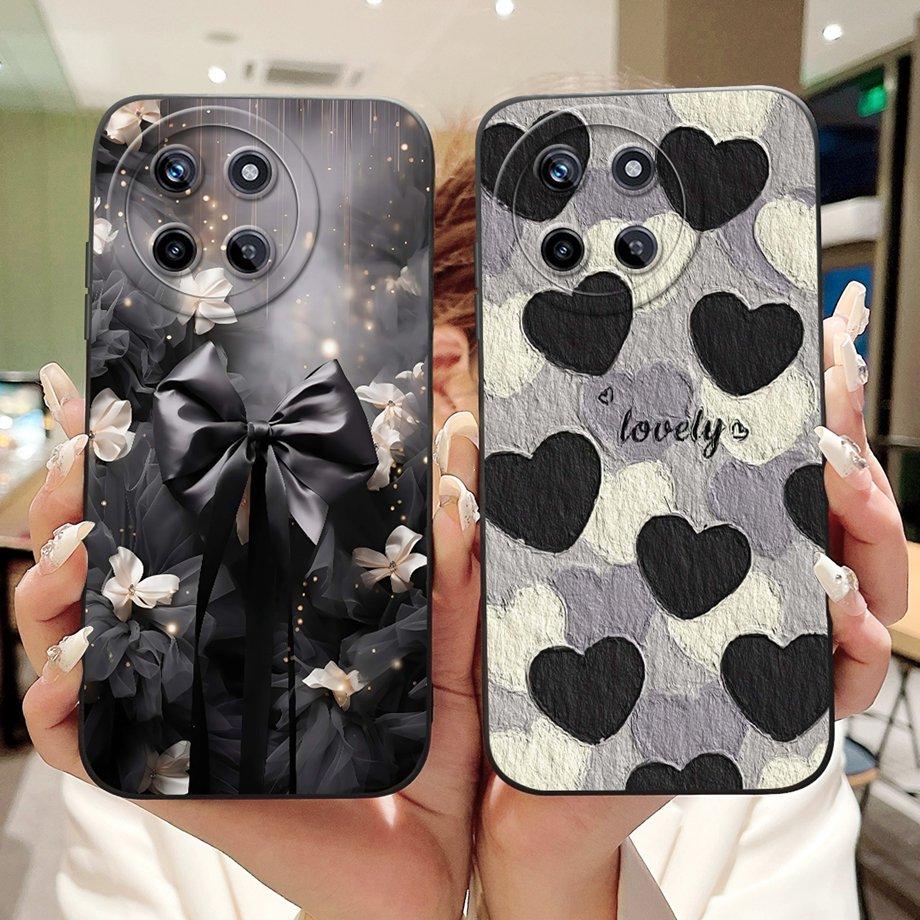 Flower Girly Fashion Phone Case For Realme 11 4G / Realme RMX3636 6.4" Back Cover Butterfly Love Heart Bumper Fundas Matte Capa