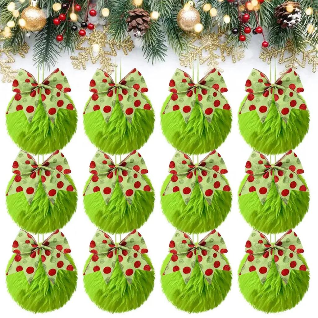 Green  Christmas Balls | 12 Lime Green  Balls For Christmas Trees