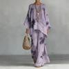 European and American lazy style two-piece set, loose bat-sleeved top + drape wide-leg pants casual suit for women