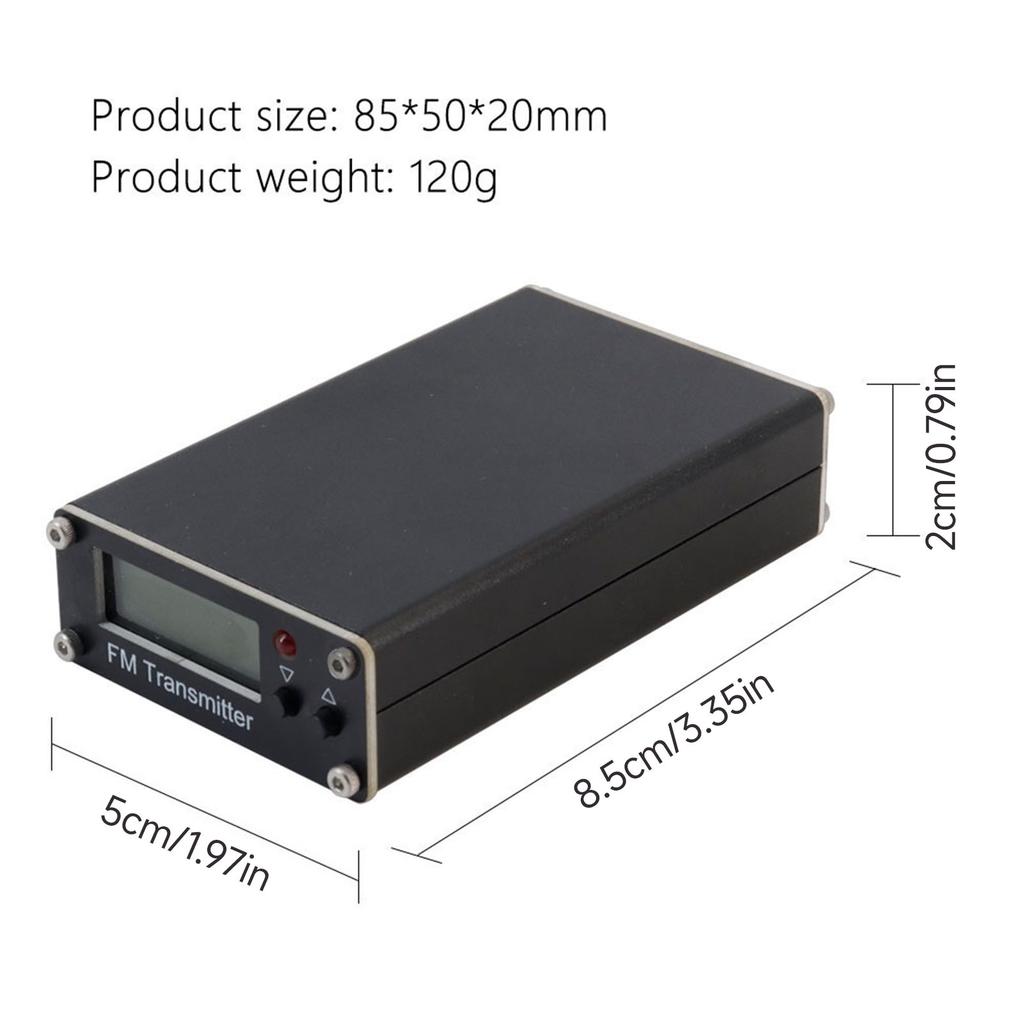 FM Transmitter 0.5W Digital Display Stereo FM Radio Broadcaster 76 108MHz Adjustable Frequency 2000m Range Compact