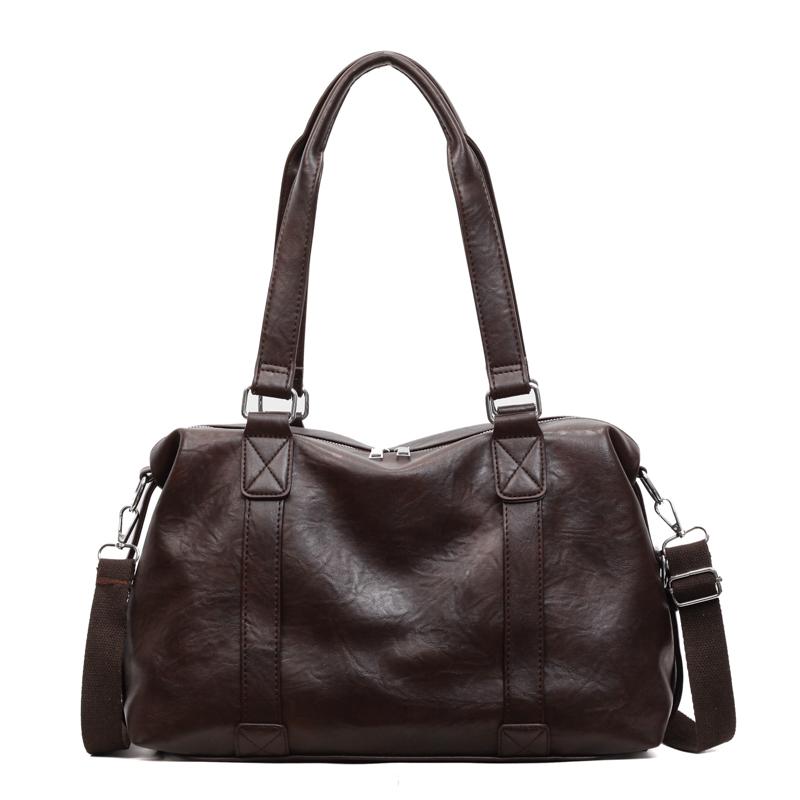 

Large Capacity Handbag Solid Color Travel Storage Bag Outdoor Luggage Bag кавовий