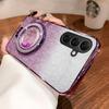 For Samsung Galaxy S25 FE / S26 FE Case with Liquid Glitter Quicksand hourglass Stand Holder Luxury Shiny Gradient Plating Girls Slim