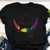 Rainbow Gay Pride Shirt, Rainbow Flag Pride Gift, LGBT T-shirt, Pride Month Pride Festival Tee, Tops, Space Moon Cat, Black Cat