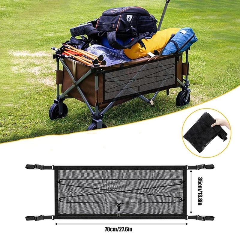 Sturdy Polyester Cargo Net For Camping Trolleys Easy Installation Zippers Access And Secure Storage Solution