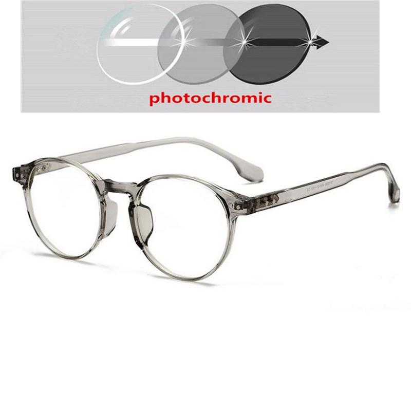 Rice Nails Round Frame Anti Blue Light Computer Glasses Women TR90 Prescription Eyeglasses Diopter 0 To 6