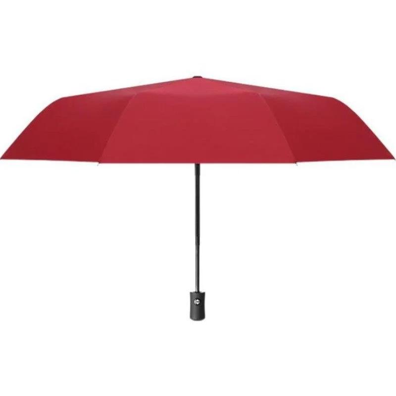 Automatic Folding Sunny Rain Umbrella Solid Color Three-folding Windproof Business Umbrella