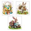 Window Sticker Healing Spring Window Scene Peel Stick Static Privacy Film Easter Bunny Egg Design Windows Doors Mirrors Decal