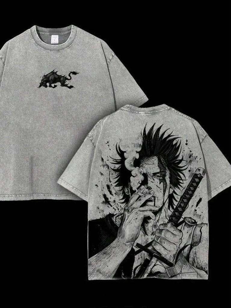 Black Clover Yami Sukehiro Graphic TShirt Men Anime Oversized Streetwear Tee