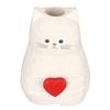 Cat Statue Flower Vase White Handmade Textured Wooden Cat Vase for Thanksgiving Day Gift Cat Lovers