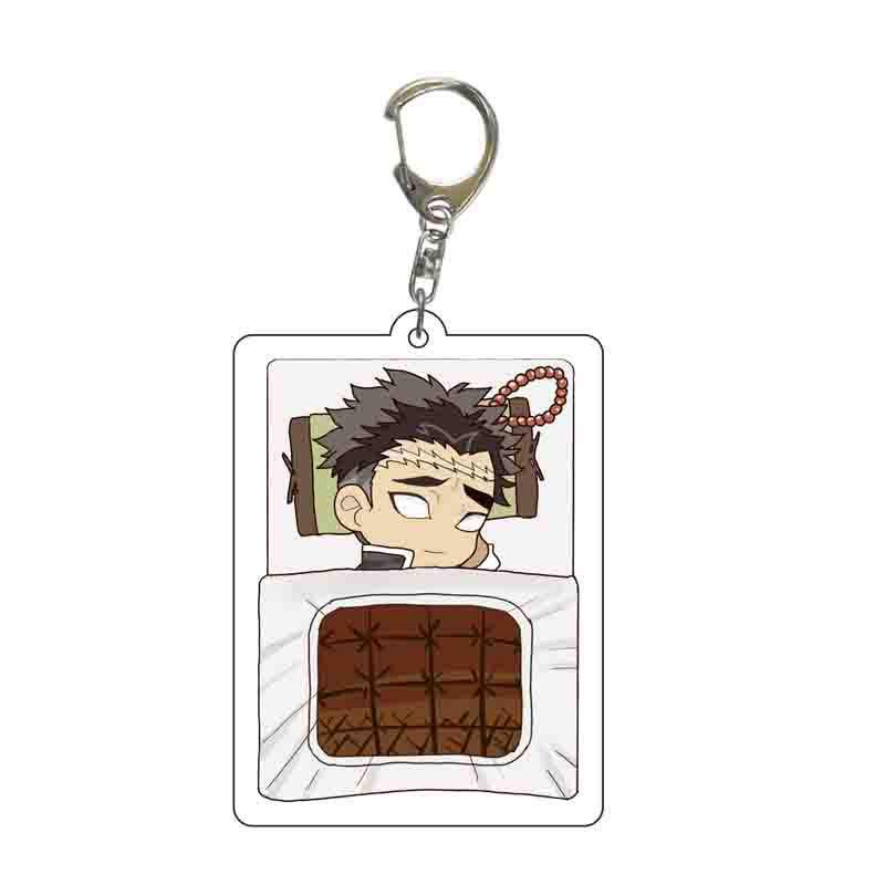 Demon Slayer Acrylic Blanket & Transparent Sleep Style Keychain Set 55 mm