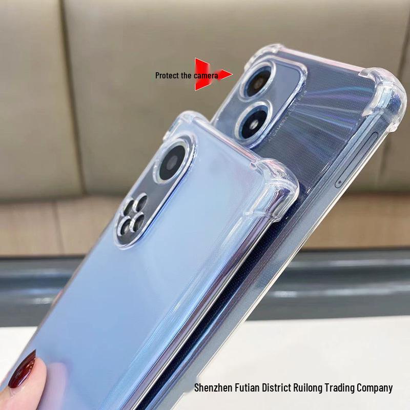 Huawei Honor 70 Transparent Airbag Anti-Fall Silicone Phone Case, Compatible with X40i, P20, 30, and Enjoy 10 Plus.