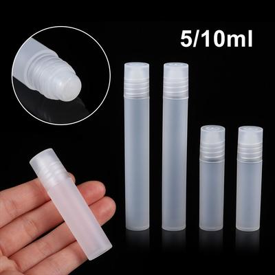 5/10ml Portable Transparent Frosted Glass Roller Rollerball Essential Oil Bottles Mist Container Travel Refillable Bottle