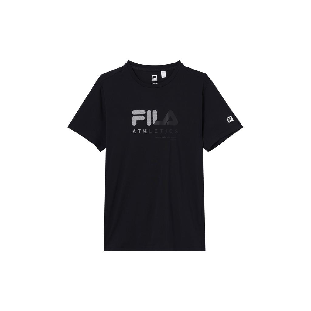 Fila Printed Logo American Vintage Fitness Crew Neck Short Sleeve T-Shirt Men Tops Deep-Black A11M321104BBK
