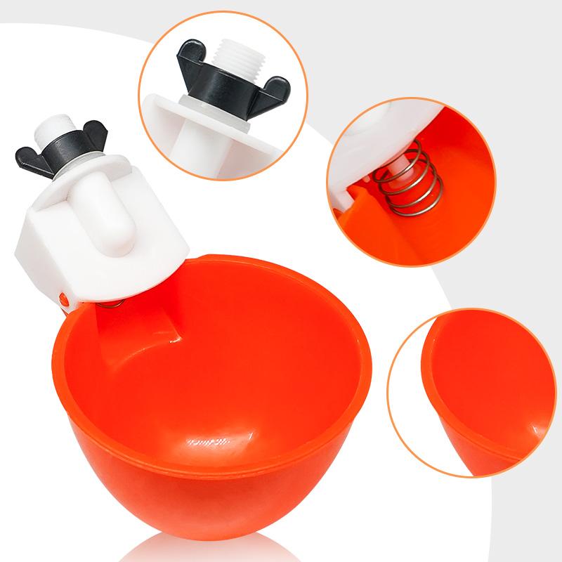 8Pcs Plastic Automatic Chicken Drinker Bowl Duck Drinking Cup Chicken Goose Feeder Poultry Bowls and Drinkers Cups Water Tools