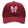 Pink Glitter Rhinestone Bow Sparkle Ribbon Design Sandwich Baseball Cap Unisex Women Sun Cap Outdoor Workouts Hat