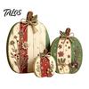 Christmas Farmhouse Mantel Accents 3Pcs/Set Wooden Ornaments, Rustic Gingerbread Man Tree Tiered Tray Style Festive Decor, Centerpieces for