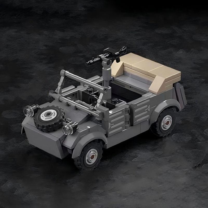 MOC WW2 Military Vehicle Series German Type 82 Kubelwagen Building Blocks Model DIY Children's Assembly Toys Boy's Birthday Gift