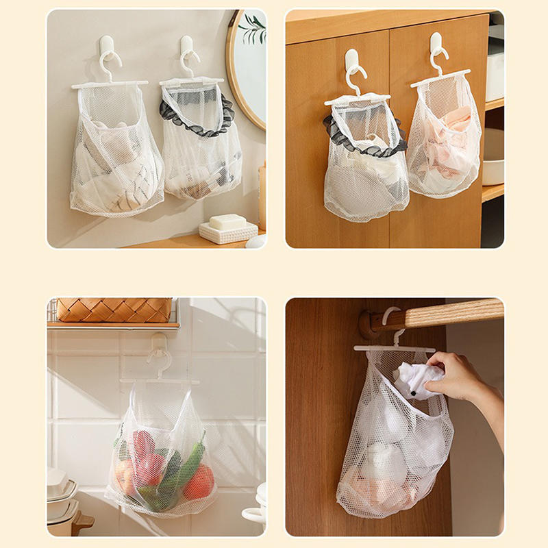 Wall Mounted Dirty Clothes Basket Foldable Mesh Laundry Bag For Bathroom Bedroom Household Storage Hanging Organizer Space Saving Hamper