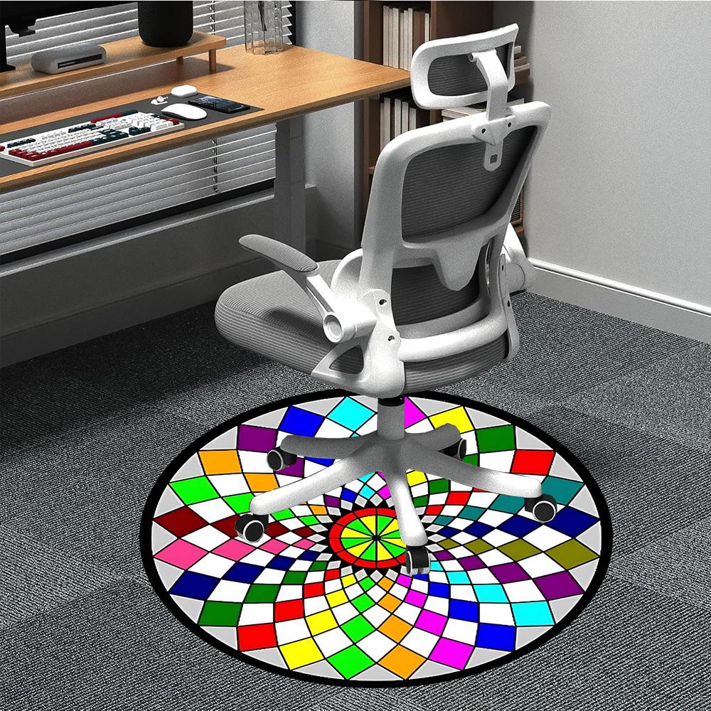

1pc Colorwheel Chair Carpet for Office, Soft Flannel Throw Mat, Perfect for Office, Holiday Party Decoration Choice yy260320133 80cm by 80cm