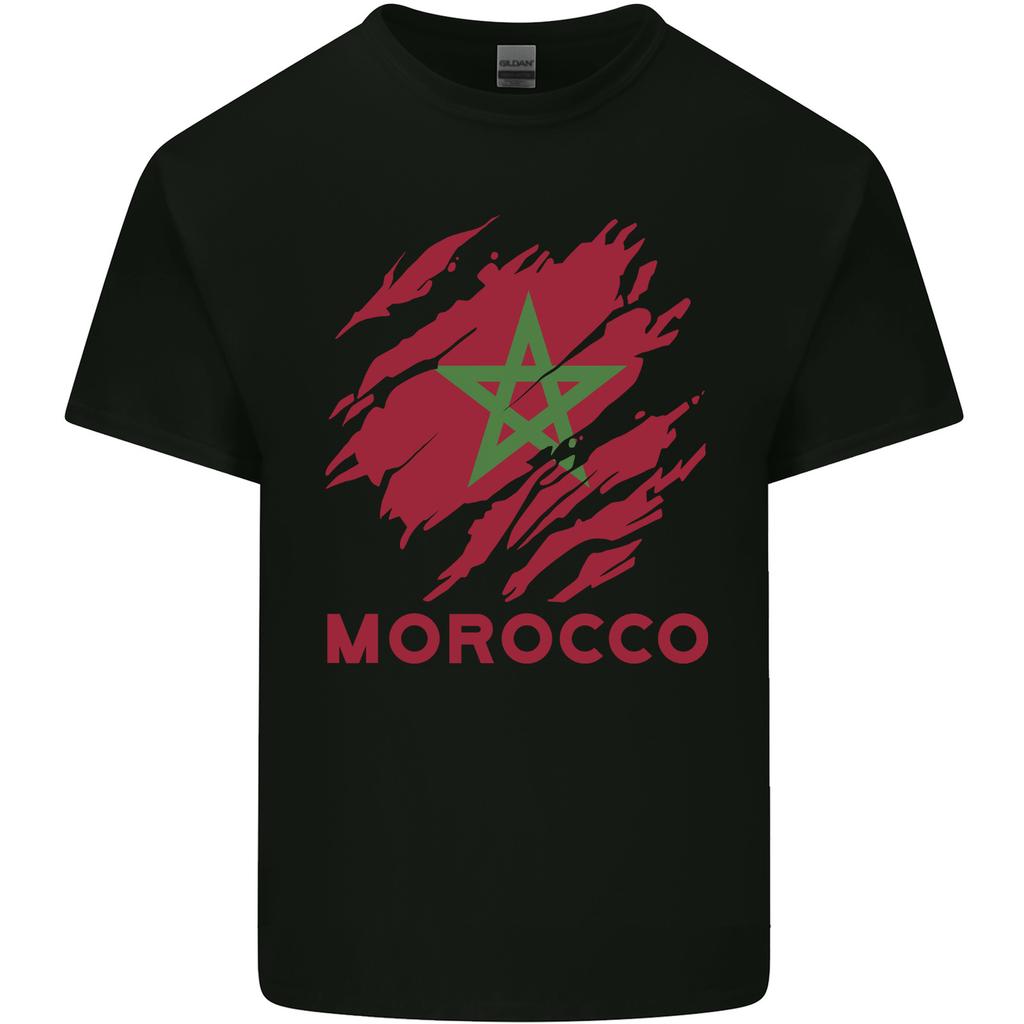 26 Morocco Ripped Flag Mens Light Cotton T-Shirt Unisex T-Shirt