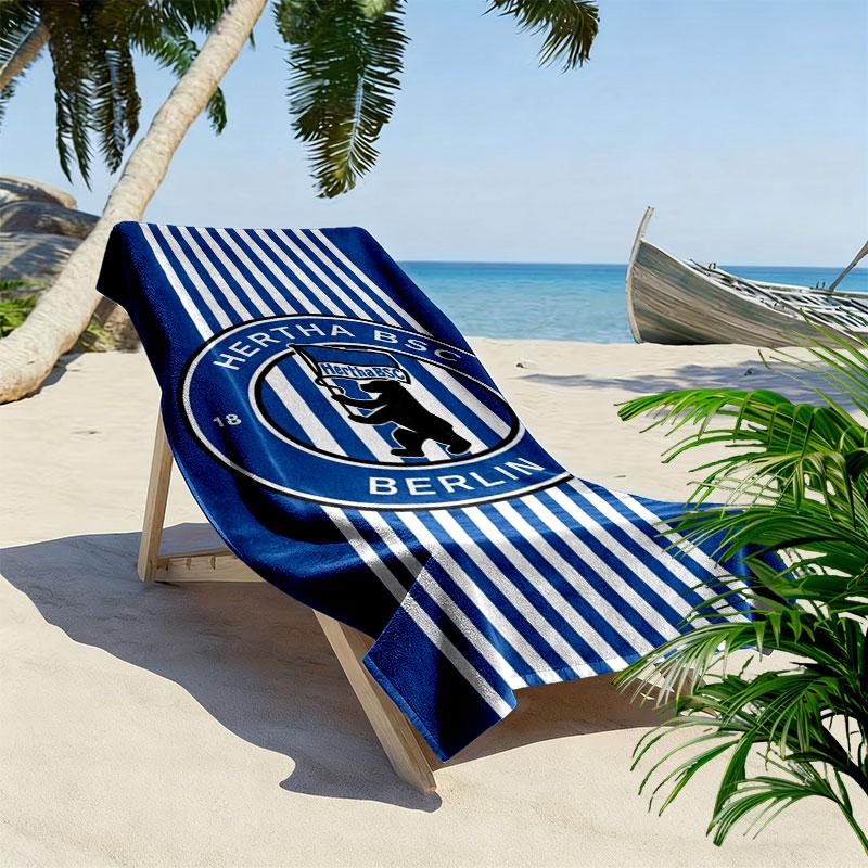Hertha BSC Print Strandtuch, Großes Weiches Schnelltrocknendes Handtuch für Strand Camping Schwimmen