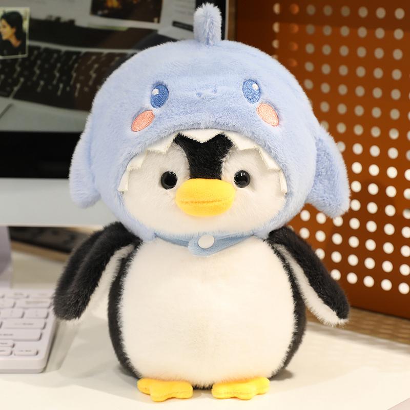 Leuke Verklede Pinguïn Pluche Speelgoed Afneembare Dier Hoed Pinguïn Pop Zacht Pluizig Kindermaatje Verjaardagscadeau 20cm
