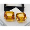 18-19 Karat Natürliche Gelbe & Orange Saphire Quadratisch Geschliffenes Paar Schöner Edelstein