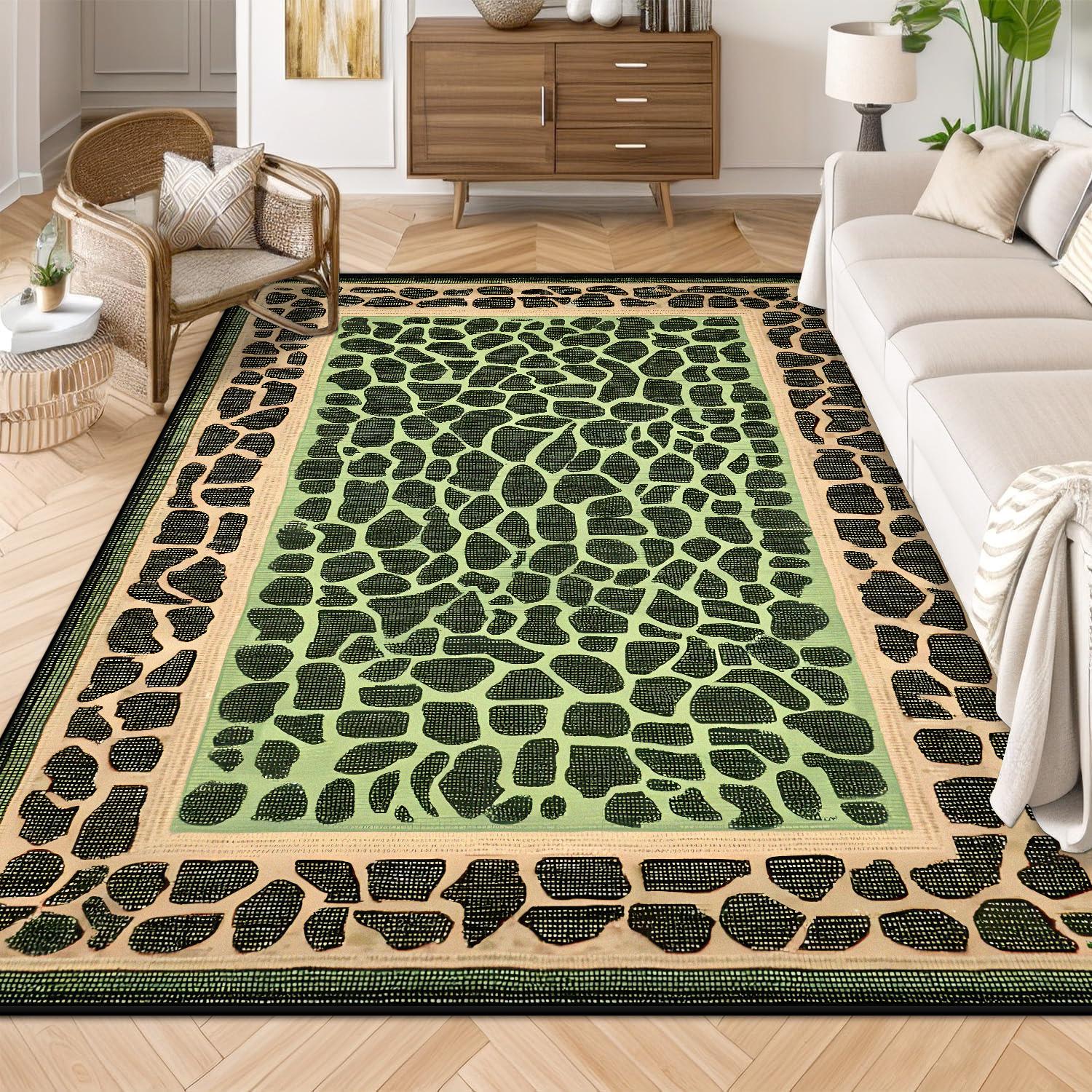 

American Abstract Print Carpet Living Room Decoration Antiskid Bedroom Decor Area Rugs Bathroom Entrance Geometry Fluffy Mats 60x90cm