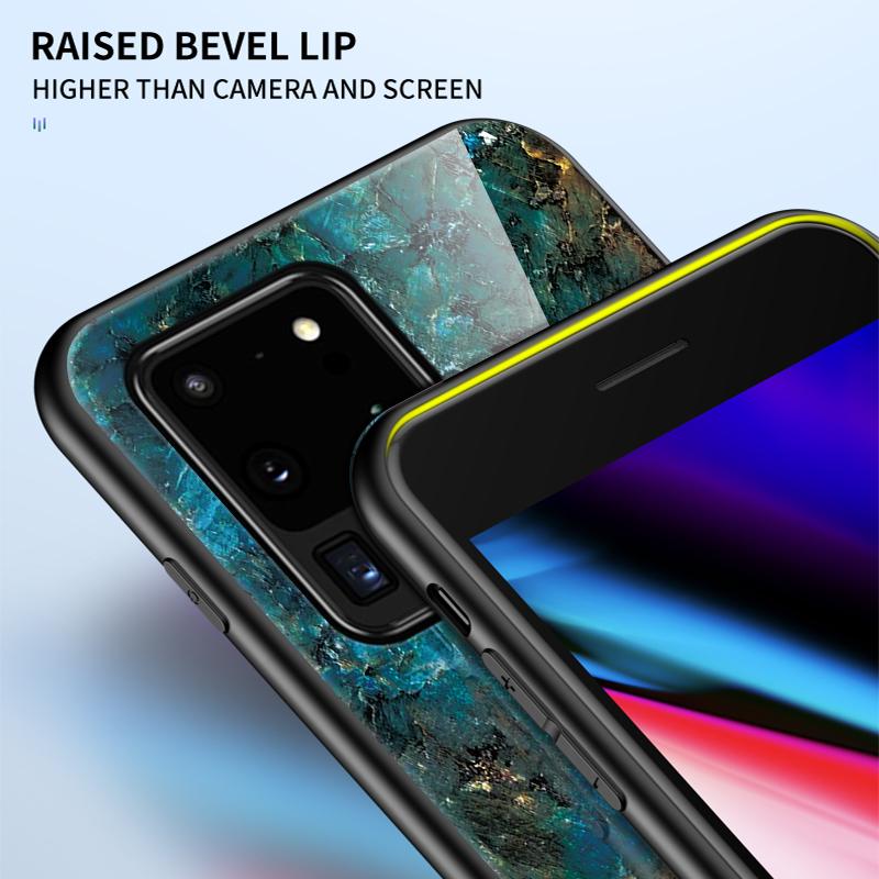 Casing For Samsung Galaxy Note 8 9 10 20 S8 S9 S20 Plus Lite S20 Ultra S10 Plus Lite S10e Case Marbled Tempered Glass Case Back Cover
