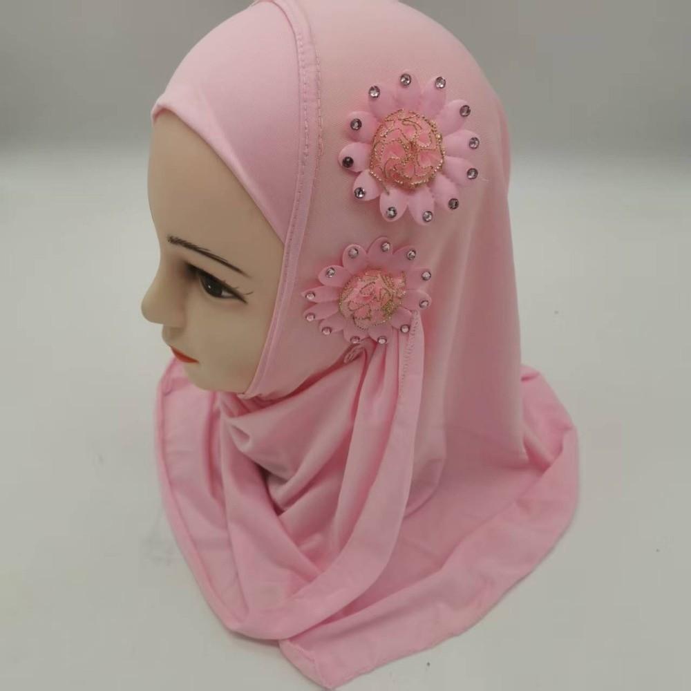 Ethnic-Style Patterns Children Hijab Soft Head Wrap Gift Girls Prayer Hat Turban Islamic
