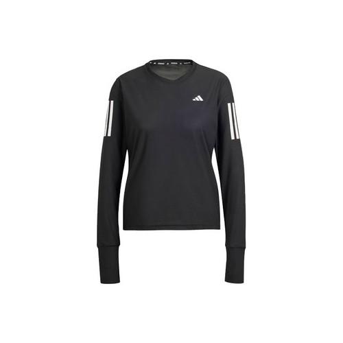 adidas Striped Sports Round Neck Quick-Dry Long Sleeve T-Shirt for Women, Black S чёрный