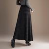 2025 Winter Women's High Waist Knit Pleated Wool Midi Skirt
