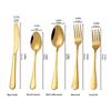5 Pieces Tableware Sets Stainless Steel Cutlery Spoon Fork Knife Set Gold Cutlery Rainbow Dinnerware Set