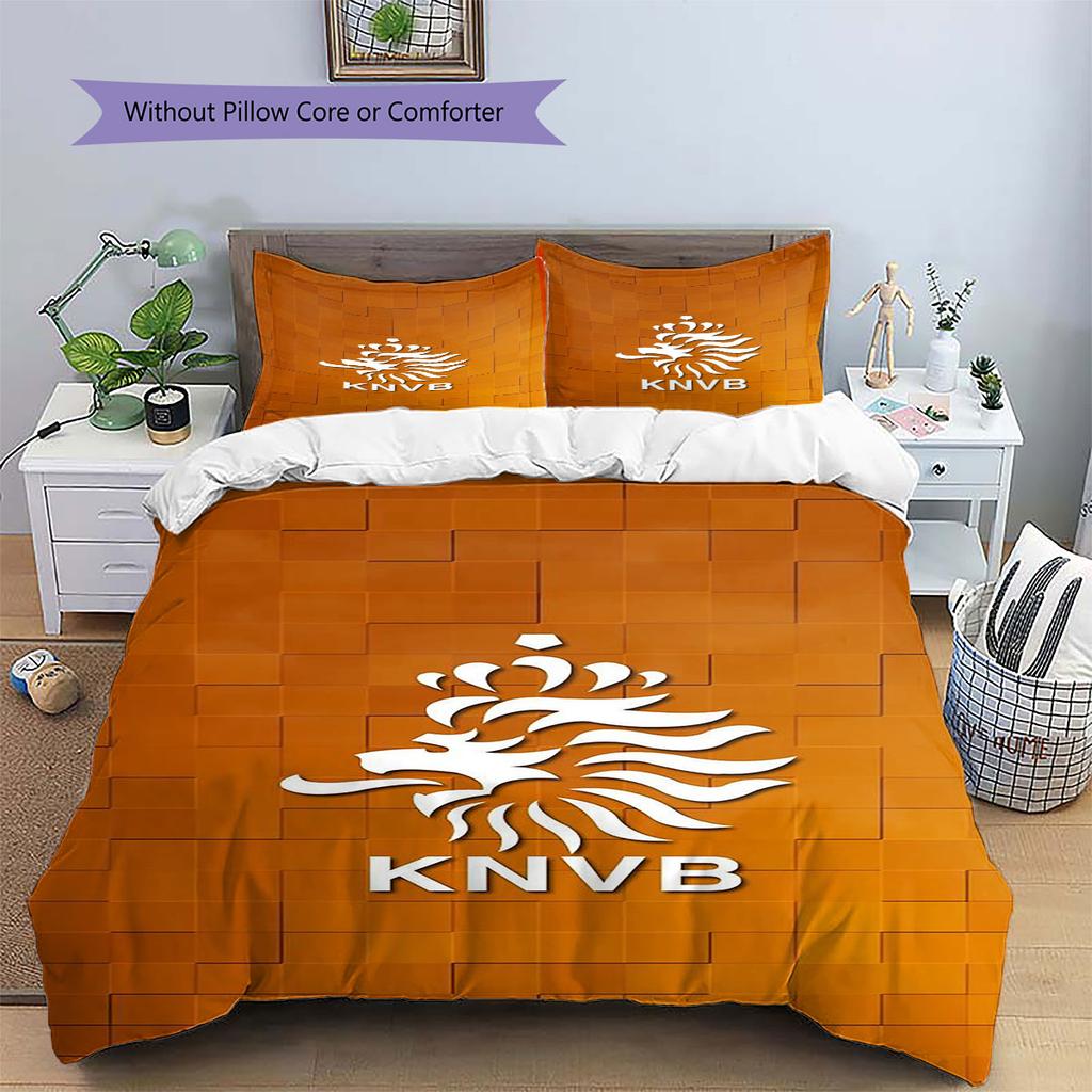 KNVB Pattern Bedding,Quilt Set Quilt Cover Pillowcase Home Birthday Gift(1 * duvet cover + 2 * pillowcase, without core)