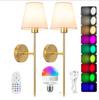 Modern Nordic Seven-Color Wall Lamp with Remote Control for Bedroom, Corridor, and Living Room