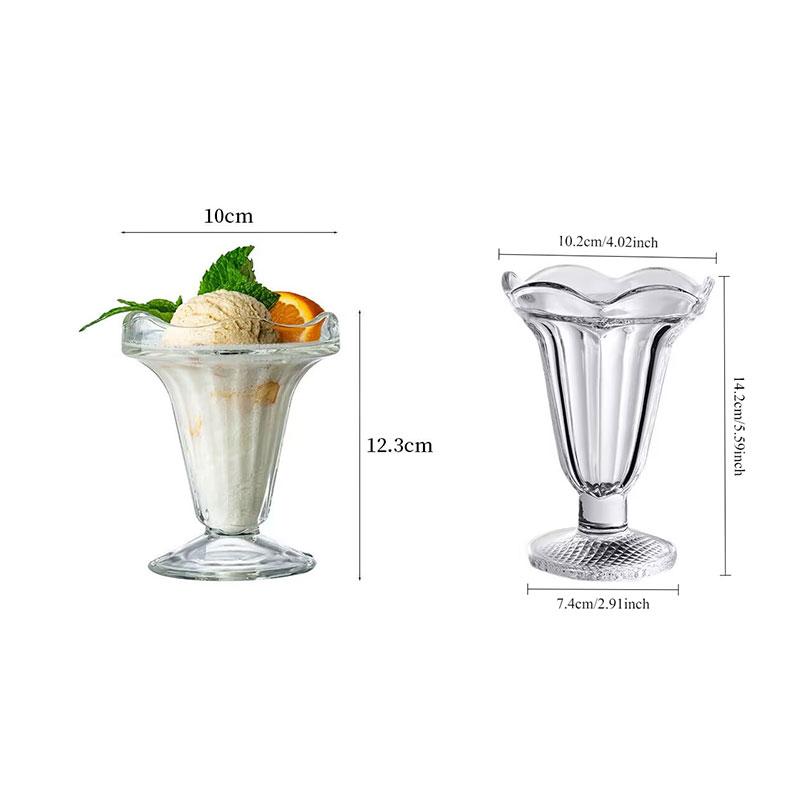 205ml/190ml Glass Water Cup Breakfast Juice Cold Drink Cup High Appearance Level Ice Cream Milk Tea Cup Ice Cream Cone Cup Glass