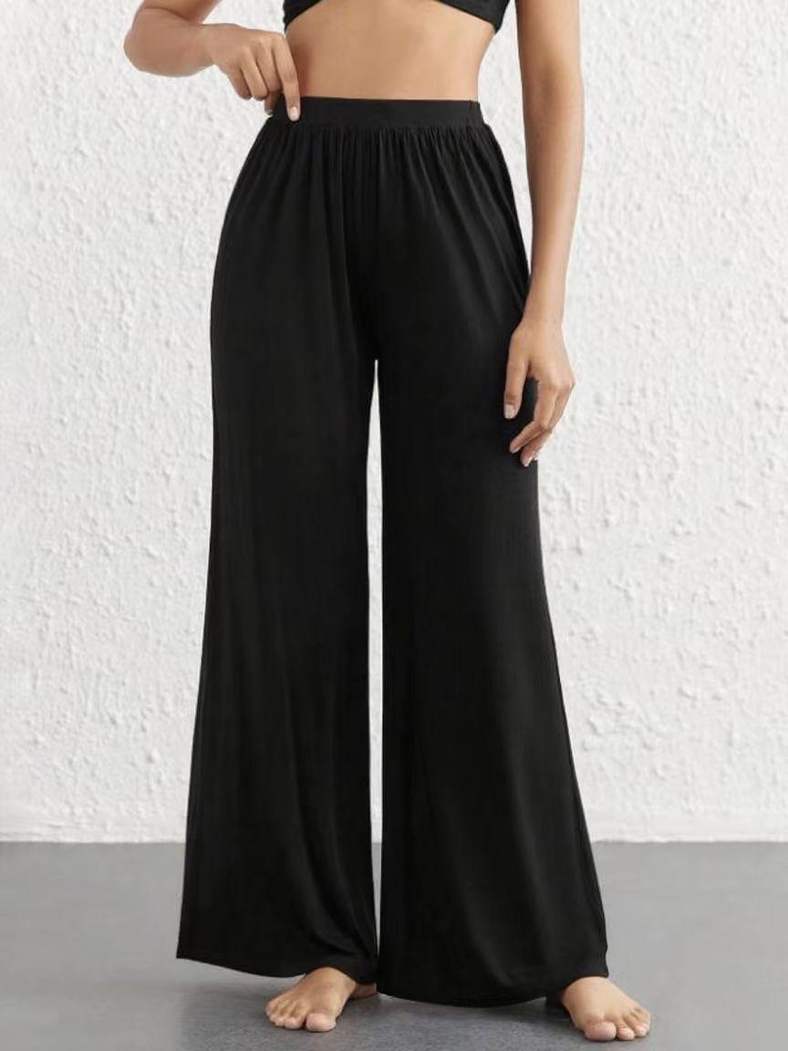 

2025 Women s High Waist Draped Wide-Leg Pants - European & American Style for Spring & Autumn L чёрный