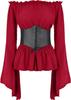 Camicetta Rinascimentale Vintage Contadina Donna Spalle Scoperte Maniche Camicia Boho Steampunk Pirata Medievale Costume Cosplay Top Corsetto