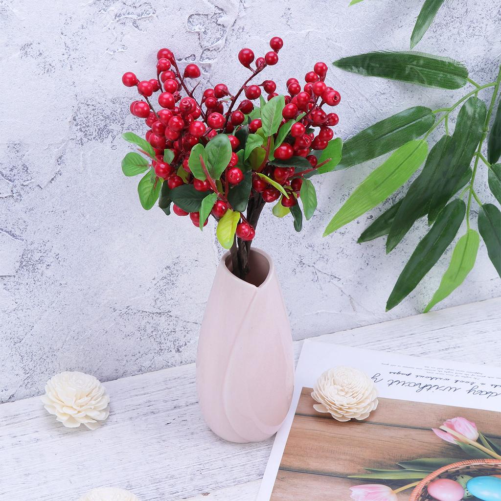 12Pcs Lifelike Simulation Berries Red PVC Christmas Ornaments for Tree Decor Home Party Birthday Baby Shower Wedding DIY Craft