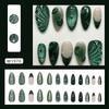Mode Retro Grünes Katzenauge Press-On Nägel 24 Stück Französischer Stil Falsche Nägel Wiederverwendbare Nagelspitzen Für Frauen Nagelkunst Zubehör
